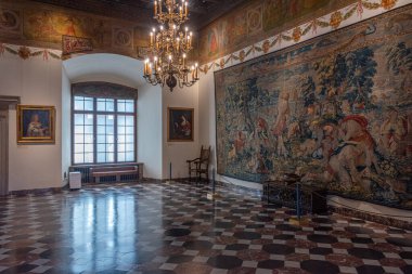 Krakow, Polonya, 29 Mart 2024: Wawel Şatosu Krakow, Poland.IMAGE