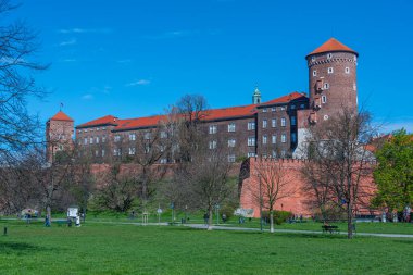 Krakow, Polonya, 29 Mart 2024: Wawel Kalesi Polonya Krakow / Cracow.IMAGE