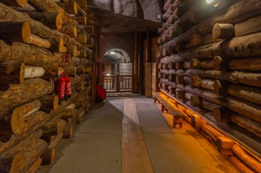 Wieliczka, Polonya, 29 Mart 2024: Poland.IMAGE 'de Wieliczka tuz madeninin içi