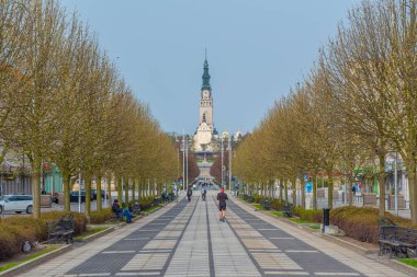 Czestochowa, Polonya, 31 Mart 2024: Kutsal Bakire Meryem Bulvarı, Czestochowa, Poland.IMAGE