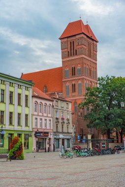 Torun, Polonya, 11 Ağustos 2024: Torun, Poland.IMAGE 'deki St. Jacob Kilisesi