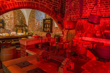 Malbork, Polonya, 11 Ağustos 2024: Poland.IMAGE 'deki Malbork şatosunun içi