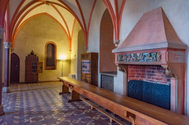 Malbork, Polonya, 11 Ağustos 2024: Poland.IMAGE 'deki Malbork şatosunun içi