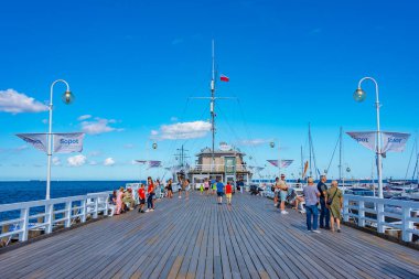 Sopot, Polonya, 12 Ağustos 2024: Sopot, Poland.IMAGE 'da yaz günü