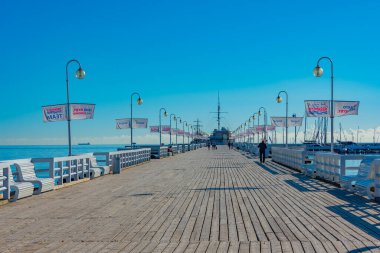 Sopot, Polonya, 13 Ağustos 2024: Sopot, Poland.IMAGE 'da yaz günü