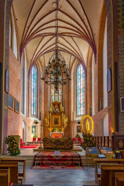 Darlowo, Polonya, 14 Ağustos 2024: Darlowo, Poland.IMAGE 'deki Czestochowa Kilisesi İçişleri Bakanlığı
