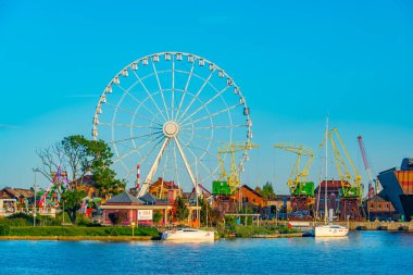 Szczecin, Polonya, 14 Ağustos 2024: Szczecin, Poland.IMAGE 'deki Panorama Parkı