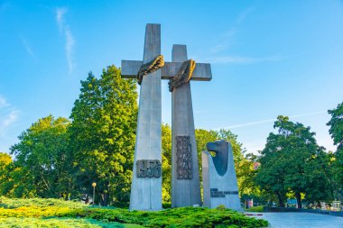 Poznan, Polonya, 16 Ağustos 2024: Poznan, Poland.IMAGE 'de Haziran 1956' da Kurban Anıtı