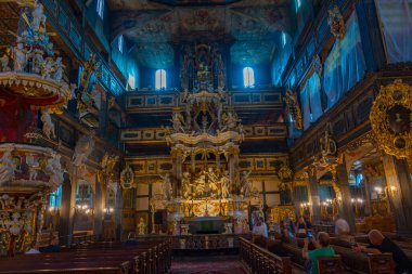 Swidnica, Polonya, 17 Ağustos 2024: Swidnica 'da Barış Kilisesi İçişleri, Poland.IMAGE