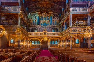 Swidnica, Polonya, 17 Ağustos 2024: Swidnica 'da Barış Kilisesi İçişleri, Poland.IMAGE