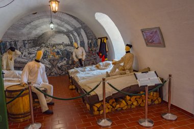 Klodzko, Polonya, 18 Ağustos 2024: Poland.IMAGE 'deki Klodzko kalesinin içi