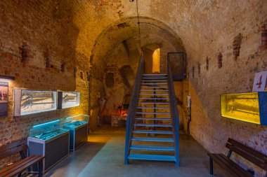 Srebrna Gora, Polonya, 18 Ağustos 2024: Poland.IMAGE 'deki Srebrna Gora kalesinin içi