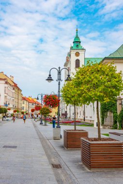 Rzeszow, Polonya, 21 Ağustos 2024: Rzeszow 'daki Kutsal Haç Kilisesi, Poland.IMAGE