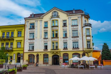 Tarnow, Polonya, 21 Ağustos 2024: Tarnow, Poland.IMAGE 'in merkezinde yaya sokağı