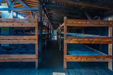 Lublin, Polonya, 23 Ağustos 2024: Lublin, Poland.IMAGE yakınlarındaki Majdanek toplama kampında bir binanın içi