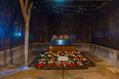 Lublin, Polonya, 23 Ağustos 2024: Lublin, Poland.IMAGE yakınlarındaki Majdanek toplama kampında bir krematoryum.