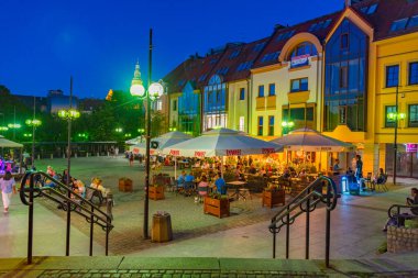 Olsztyn, Polonya, 24 Ağustos 2024: Olsztyn, Poland.IMAGE 'in merkezinde balık pazarı meydanı