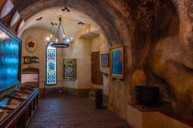 Cesky Krumlov, Çek Cumhuriyeti, 27 Nisan 2024: Çek Cumhuriyeti Cesky Krumlov 'daki şatonun içi.