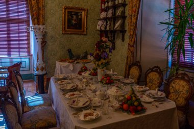 Cesky Krumlov, Çek Cumhuriyeti, 27 Nisan 2024: Çek Cumhuriyeti Cesky Krumlov 'daki şatonun içi.