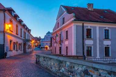 Cesky Krumlov, Çek Cumhuriyeti, 28 Nisan 2024: Çek Cumhuriyeti 'nin Cesky Krumlov merkezinin gün doğumu görünümü.