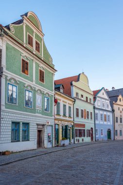 Cesky Krumlov, Çek Cumhuriyeti, 28 Nisan 2024: Çek Cumhuriyeti 'nin Cesky Krumlov merkezinin gün doğumu görünümü.