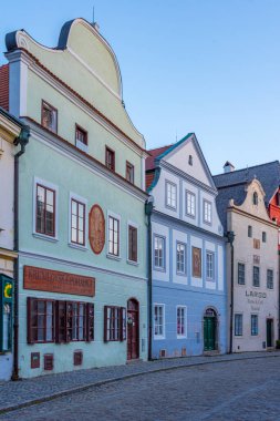 Cesky Krumlov, Çek Cumhuriyeti, 28 Nisan 2024: Çek Cumhuriyeti 'nin Cesky Krumlov merkezinin gün doğumu görünümü.