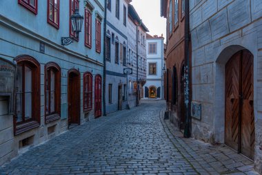 Cesky Krumlov, Çek Cumhuriyeti, 28 Nisan 2024: Çek Cumhuriyeti 'nin Cesky Krumlov merkezinin gün doğumu görünümü.