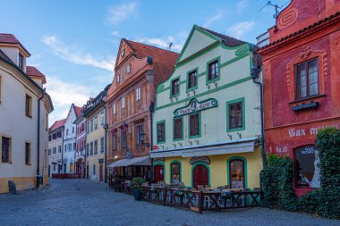 Cesky Krumlov, Çek Cumhuriyeti, 28 Nisan 2024: Çek Cumhuriyeti 'nin Cesky Krumlov merkezinin gün doğumu görünümü.