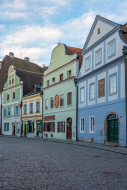 Cesky Krumlov, Çek Cumhuriyeti, 28 Nisan 2024: Çek Cumhuriyeti 'nin Cesky Krumlov merkezinin gün doğumu görünümü.