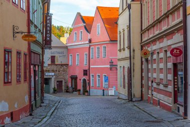 Cesky Krumlov, Çek Cumhuriyeti, 28 Nisan 2024: Çek Cumhuriyeti 'nin Cesky Krumlov merkezinin gün doğumu görünümü.