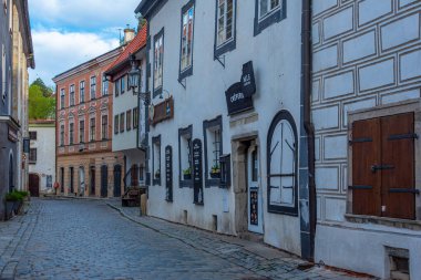 Cesky Krumlov, Çek Cumhuriyeti, 28 Nisan 2024: Çek Cumhuriyeti 'nin Cesky Krumlov merkezinin gün doğumu görünümü.