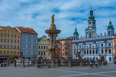 Ceske Budejovice, Çek Cumhuriyeti, 28 Nisan 2024: Ceske Budejovice, Çek Cumhuriyeti 'nin ana meydanı.