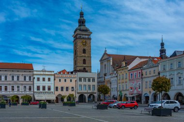 Ceske Budejovice, Çek Cumhuriyeti, 28 Nisan 2024: Ceske Budejovice, Çek Cumhuriyeti 'ndeki Aziz Nicholas Kilisesi.