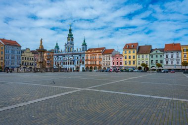 Ceske Budejovice, Çek Cumhuriyeti, 28 Nisan 2024: Ceske Budejovice, Çek Cumhuriyeti 'nin ana meydanı.