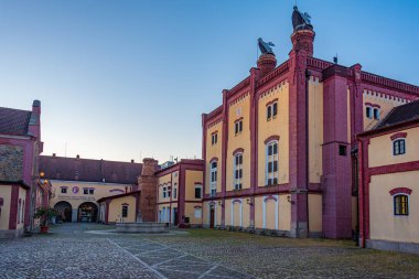 Trebon, Çek Cumhuriyeti, 15 Haziran 2024: Çek kasabası Trebon 'da bira fabrikası.