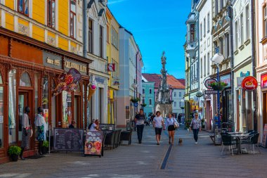 Jindrichuv Hradec, Çek Cumhuriyeti, 15 Haziran 2024: Çek kentinde renkli cadde Jindrichuv Hradec.IMAGE