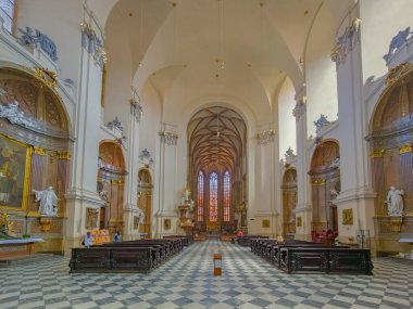 Brno, Çek Cumhuriyeti, 22 Haziran 2024: Çek Cumhuriyeti 'nin Brno kentindeki Aziz Peter ve Paul Katedrali.