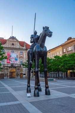 Brno, Çek Cumhuriyeti, 23 Haziran 2024: Çek Cumhuriyeti 'nin Brno kentindeki Margrave Jobst' un Binicilik Heykeli.