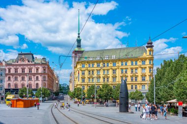 Brno, Çek Cumhuriyeti, 23 Haziran 2024: Brno, Çek Cumhuriyeti 'nde Namesti Svobody Meydanı.