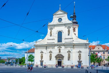 Brno, Çek Cumhuriyeti, 23 Haziran 2024: Çek Cumhuriyeti 'nin Brno kentindeki St. Thomas Kilisesi.