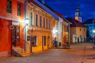 Trebiç, Çek Cumhuriyeti, 4 Temmuz 2024: Çek Cumhuriyeti 'nin Trebic kentinin Yahudi mahallesindeki renkli cadde.