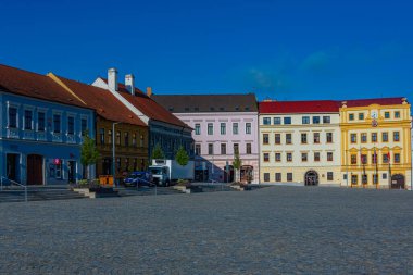 Trebiç, Çek Cumhuriyeti, 5 Temmuz 2024: Çek Cumhuriyeti 'nin Trebic, Çek Cumhuriyeti' ndeki Karlovo namesti Meydanı 'na bakış.