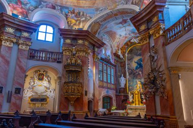 Jaromerice nad rokytnou, Çek Cumhuriyeti, 5 Temmuz 2024: Jaromerice nad Rokytnou, Çek Cumhuriyeti 'ndeki Saint Marketa Kilisesi' nin İçişleri.