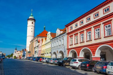 Domazlice, Çek Cumhuriyeti, 22 Eylül 2024: Çek Cumhuriyeti 'nin Domazlice kentinde Bakire Meryem Kilisesi' nin Doğuşu.