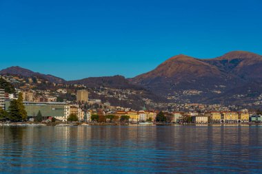 Lugano Rıhtımı İsviçre. Görüntü