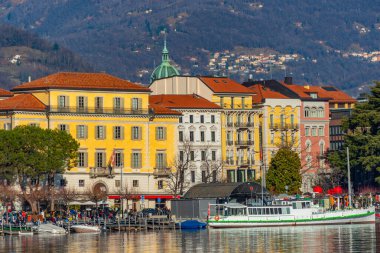 Lugano Rıhtımı İsviçre. Görüntü