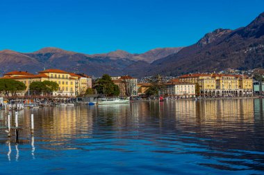 Lugano Rıhtımı İsviçre. Görüntü