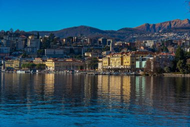 Lugano Rıhtımı İsviçre. Görüntü