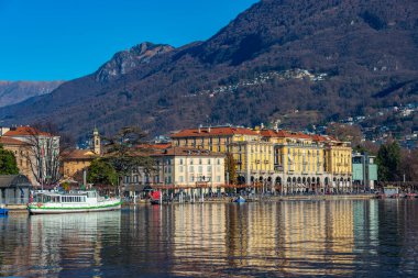 Lugano Rıhtımı İsviçre. Görüntü