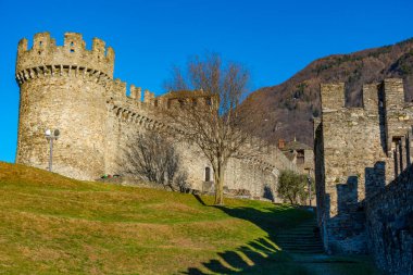 Castello di Montebello 'nun avlusu Bellinzona, Switzerland.